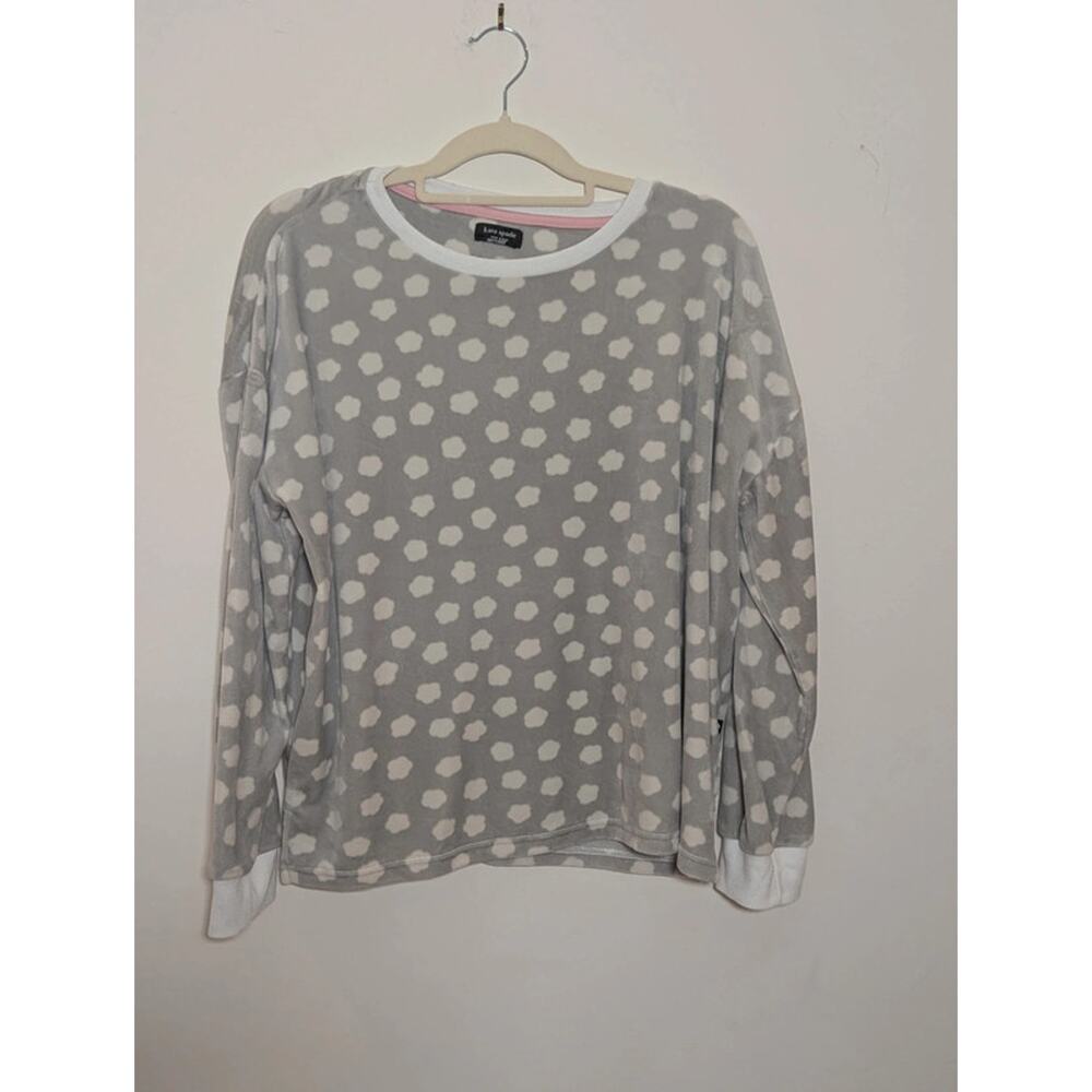 Kate Spade New York Soft Fleece Polka Dot Pullover Lougewear Top Large